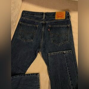 Levi's Men's Dark Indigo 505 Straight Leg Jeans